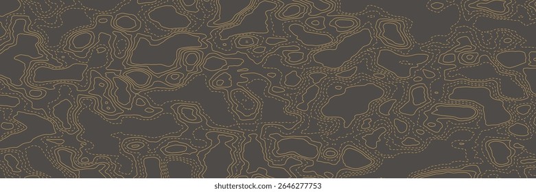 Projeto de arte de linha abstrata em ouro e preto exibindo formas e texturas orgânicas