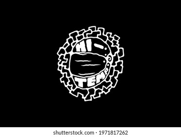 abstract line art drawing of racing helmet design