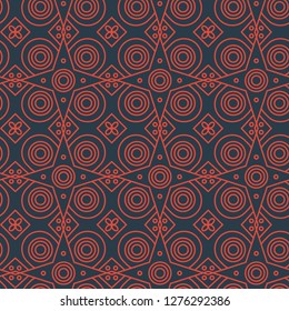 Abstract line art eastern pattern. Geometric style.