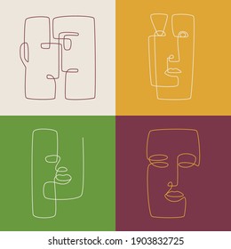 Resumen de líneas de arte dispuestas. Ilustraciones de estilo boho.