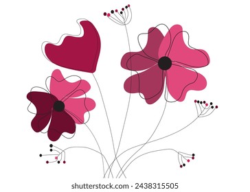 Abstract line art flower design.