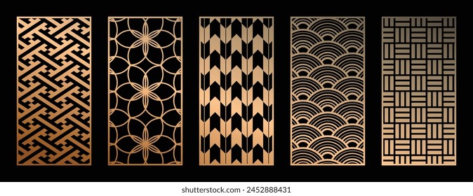 Abstract line art and flower pattern. Laser cut with line design pattern. Design for wood carving, wall panel decor, metal cutting, wall arts, cover background, wallpaper and banner.