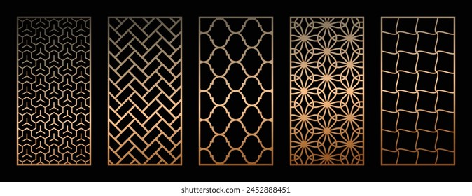 Abstract line art and flower pattern. Laser cut with line design pattern. Design for wood carving, wall panel decor, metal cutting, wall arts, cover background, wallpaper and banner.