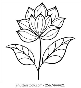 Abstract Line Art Flower Vectors for Unique Design Ideas