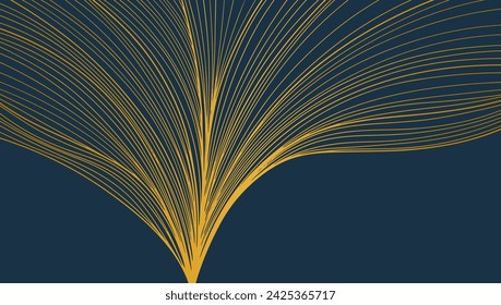 Fondo de oro abstracto del arte de la línea. Fondo dorado de lujo. Vector de fondo