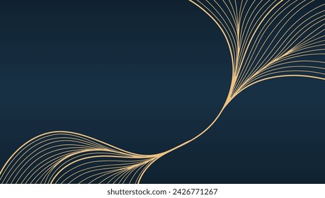 Abstract line art gold background. Luxury golden background. Vector background