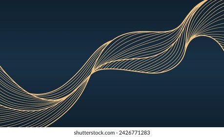 Abstract line art gold background. Luxury golden background. Vector background Immagine vettoriale stock