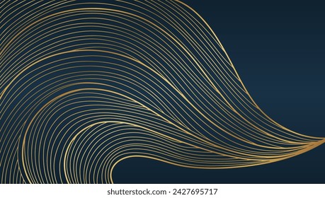 Abstract line art gold background. Luxury golden background. Vector background