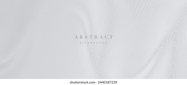 Vector de fondo gris abstracto del arte de la línea. Papel pintado ondulado moderno con líneas grises y blancas, curva. Diseño de ilustración de moda para artes de pared, tela, embalaje, web, banner.