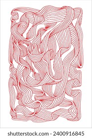 Abstract Line Art, Hand Drawn Illustration  Vector
