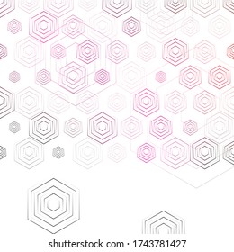 Abstract Line Art Hexagonal Geometric Background.