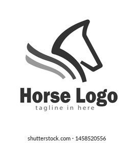 abstract line art horse pegasus logo design inspiration