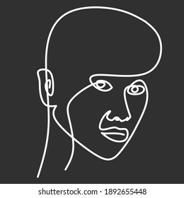 Abstrakte Linie Kunst menschliches Gesicht dekoratives Design für Web- oder Druckelemente