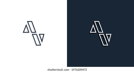 Abstract line art initial letters AV logo. This logo incorporate with abstract typeface in the creative way.It will be suitable for which company or brand name start those initial.