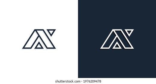 Abstract line art initial letters AX logo. This logo incorporate with abstract typeface in the creative way.It will be suitable for which company or brand name start those initial.