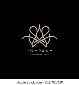 abstract line art. initials abstract pattern concept for business logo