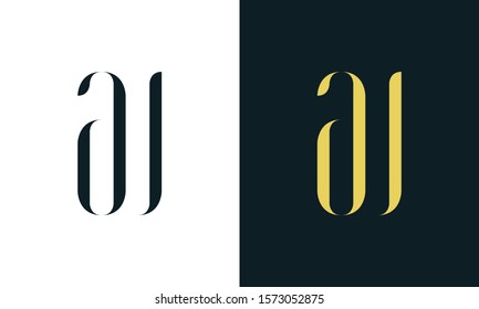 Abstract line art letter AU logo. This logo icon incorporate with two letter in the creative way. It will be suitable for Restaurant, Royalty, Boutique, Hotel, Heraldic, Jewelry.