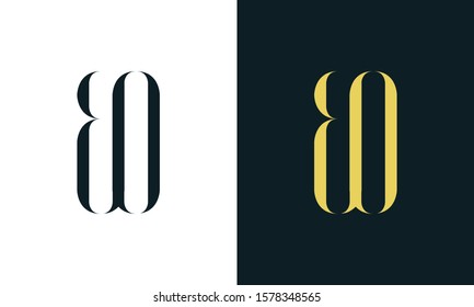 Abstract line art letter BO logo. This logo icon incorporate with two letter in the creative way 