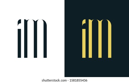 Abstract line art letter IM logo. This logo icon incorporate with two letter in the creative way.