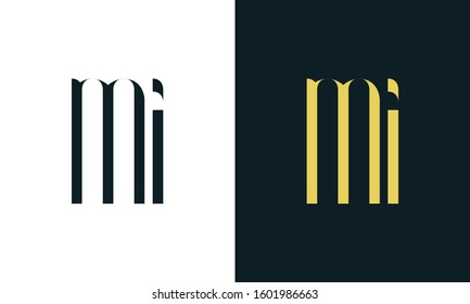 Abstract line art letter MI logo. This logo icon incorporate with two letter in the creative way.