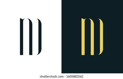 Abstract line art letter ND logo. This logo icon incorporate with two letter in the creative way. It will be suitable for Restaurant, Royalty, Boutique, Hotel, Heraldic, Jewelry.
