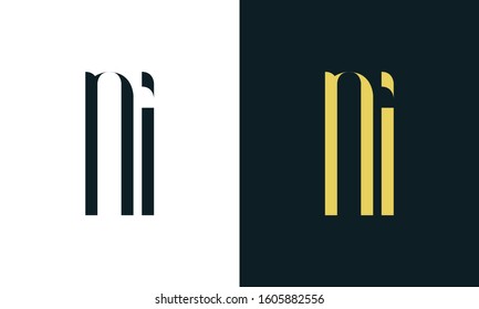 Abstract line art letter NI logo. This logo icon incorporate with two letter in the creative way. It will be suitable for Restaurant, Royalty, Boutique, Hotel, Heraldic, Jewelry.
