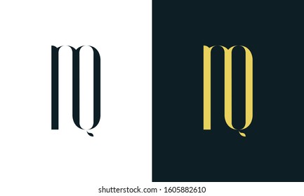 Abstract line art letter NQ logo. This logo icon incorporate with two letter in the creative way. It will be suitable for Restaurant, Royalty, Boutique, Hotel, Heraldic, Jewelry.