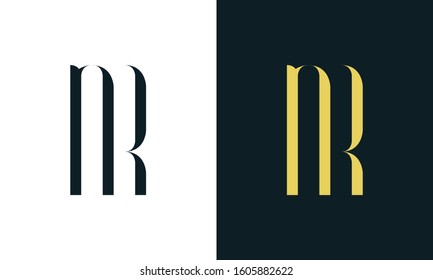 Abstract line art letter NR logo. This logo icon incorporate with two letter in the creative way. It will be suitable for Restaurant, Royalty, Boutique, Hotel, Heraldic, Jewelry.