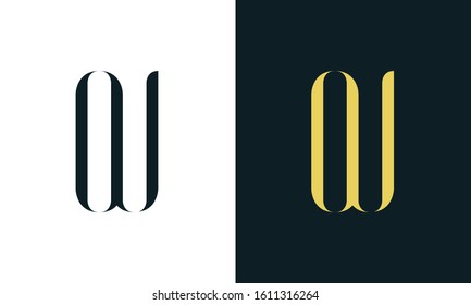 Abstract line art letter OU logo. This logo icon incorporate with two letter in the creative way. It will be suitable for Restaurant, Royalty, Boutique, Hotel, Heraldic, Jewelry.