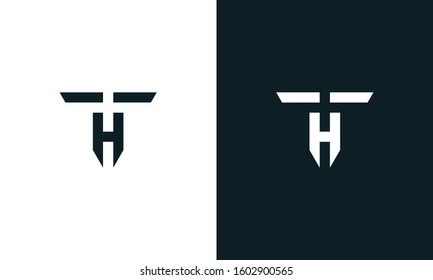 Abstract line art letter TH logo. This logo icon incorporate with letter T and H in the creative way.