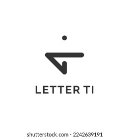 abstract line art letter TI logo