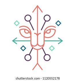 abstract line art logo design template