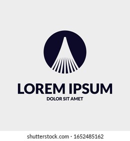 Abstract Line Art Logo Inside Circle Template Vector. Abstract Letter A Symbol.