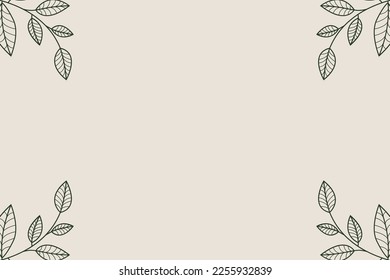 Abstract Line Art Minimal Botanical Background