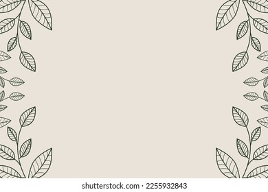 Abstract Line Art Minimal Botanical Background