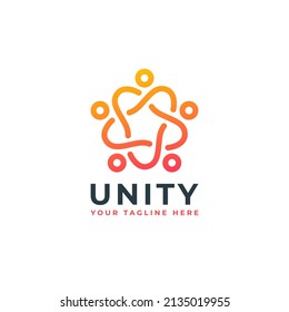 Abstract Line Art Outline Unity Team Work People Community Togetherness Family Network Group Logo 