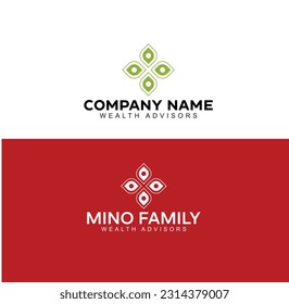 Abstract Line Art Outline Unity Team Work People Community Togetherness Family Network Group Logo