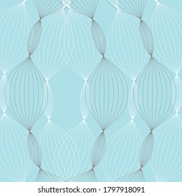 Resumen del patrón de arte de línea curvada líneas cruzadas en el fondo azul Vector Ilustración