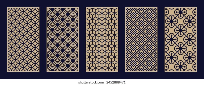 Abstract line art pattern. Laser cut with line design pattern. Design for wood carving, wall panel decor, metal cutting, wall arts, cover background, wallpaper and banner.