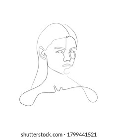 Abstract line art person on white background vector illustration modern style 