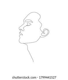 Abstract line art person on white background vector illustration modern style 