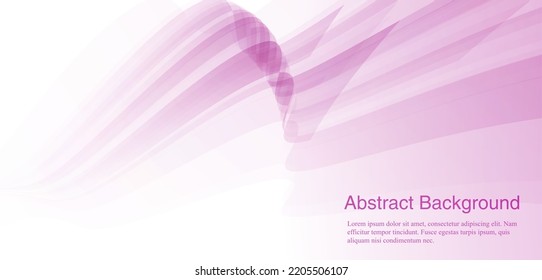 Abstract Line art. Purple shiny wave with lines business on blue background. 