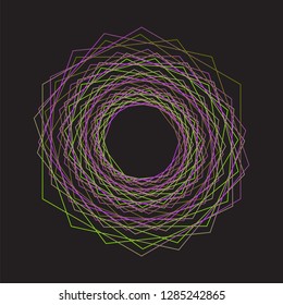 abstract line art a shape with color in a black background