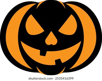 Abstract line art silhouette of a pumpkin for Halloween designs. Minimalist and stylish depiction of a pumpkin ideal for creative projects, decorations, or invitations, this line art silhouette. 