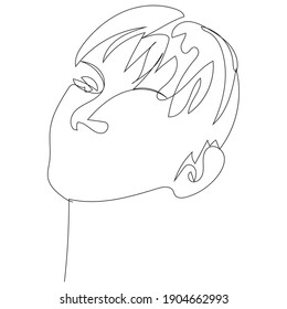 arte de línea abstracta, retrato simple hecho a mano de un elemento de diseño de moda humana, retrato surrealista