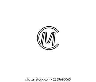 Resumen Estilo Art Line Estilo CM Y MC Letras Monograma Iniciales Logo Vector de inspiración de diseño.