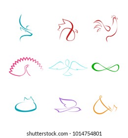 Abstract Line Art Symbol Vector Illustration Graphic Design Set