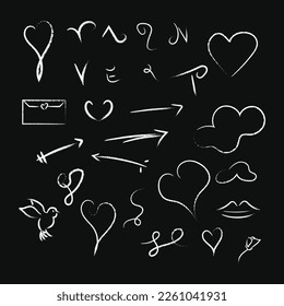 abstract line art valentine brush design