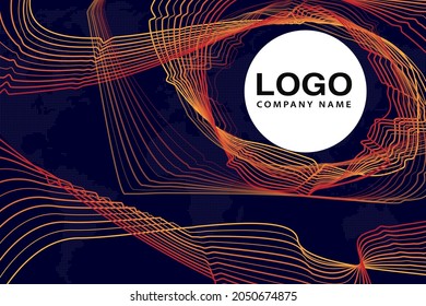 Abstract line art vector background. Modern unique Colorful Vector line art  with logo mockup.