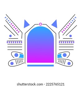 diseño de emblema de vectores de línea abstracta estilo de patrón geométrico decoración ornamental